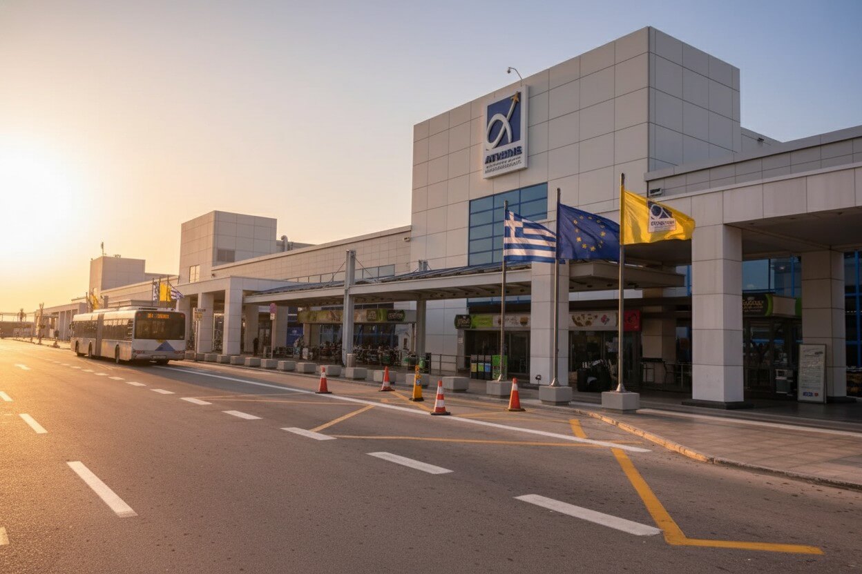 Segnaletica del terminal dell'Aeroporto di Atene