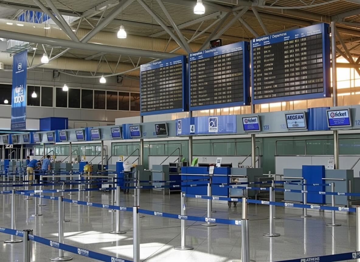 Taxi gialli all'Aeroporto di Atene